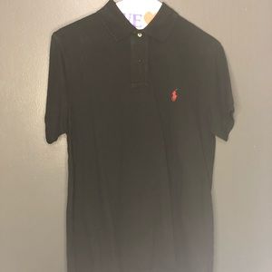 Black polo shirt